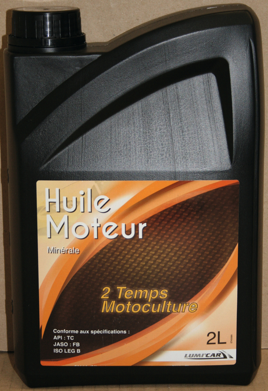 DIFFÉRENTES HUILES MOTOCULTURE 2T ET 4T 2 LITRES LUMI'CAR