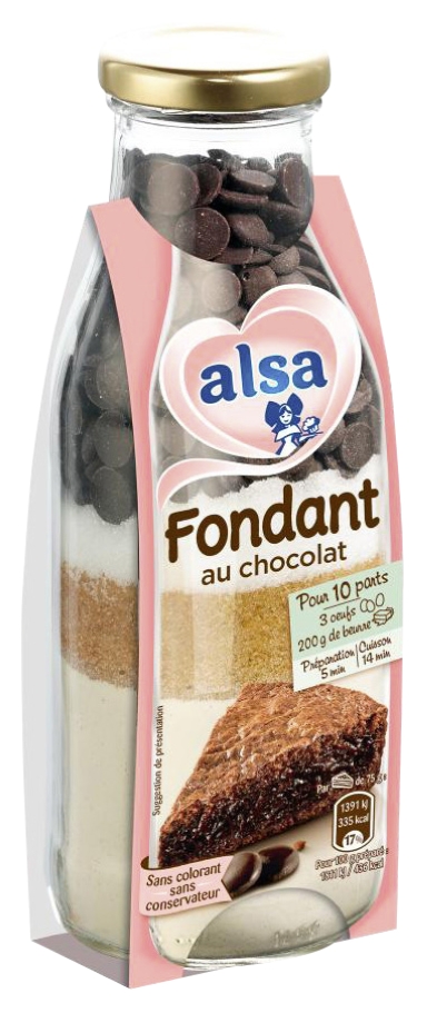 Préparation bouteille fondant au chocolat Alsa