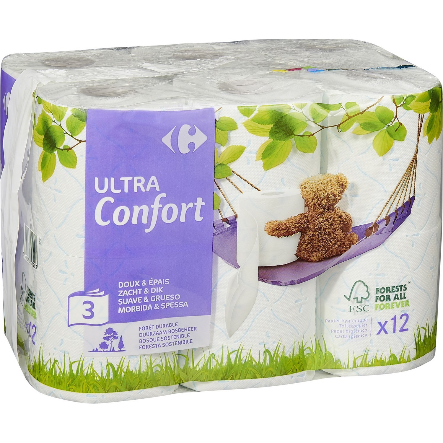 Papier toilette Ultra Confort 3 épaisseurs 3560071154004