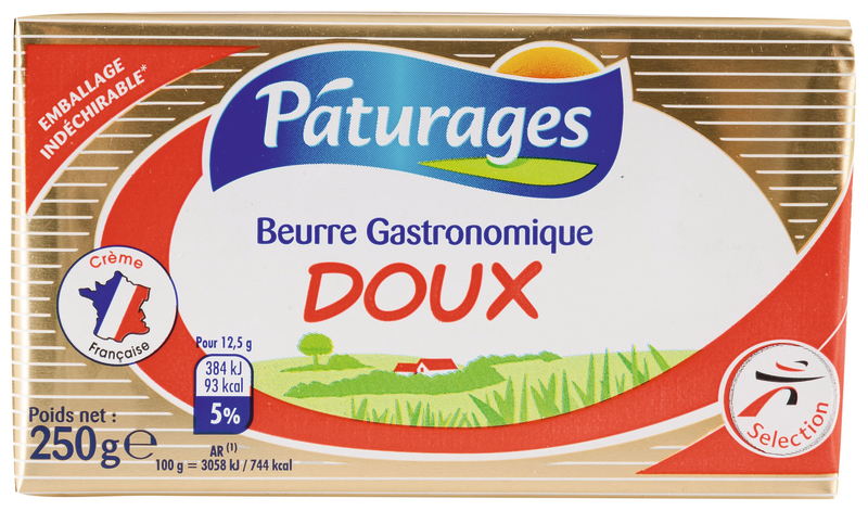 BEURRE GASTRONOMIQUE DOUX PATURAGES