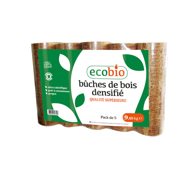 Lot de 5 bûches de bois compressé