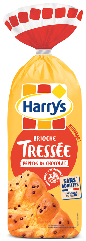 BRIOCHE TRESSÉE SANS ADDITIF PÉPITES DE CHOCOLAT Harrys