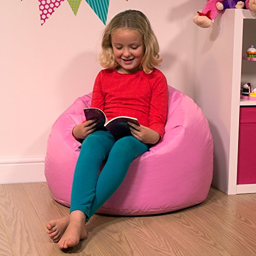 Bean Bag Bazaar Pouf poire pour enfant Grand sucre rose - Sac 100% résistant à l'eau pour l'intérieur et extérieur Pouf Poire énorme pour enfant